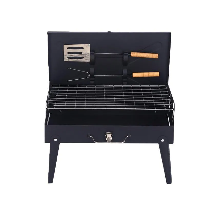 Foldable BBQ Charcoal Grill Portable Outdoor Hibachi Camping Barbecue Large Set