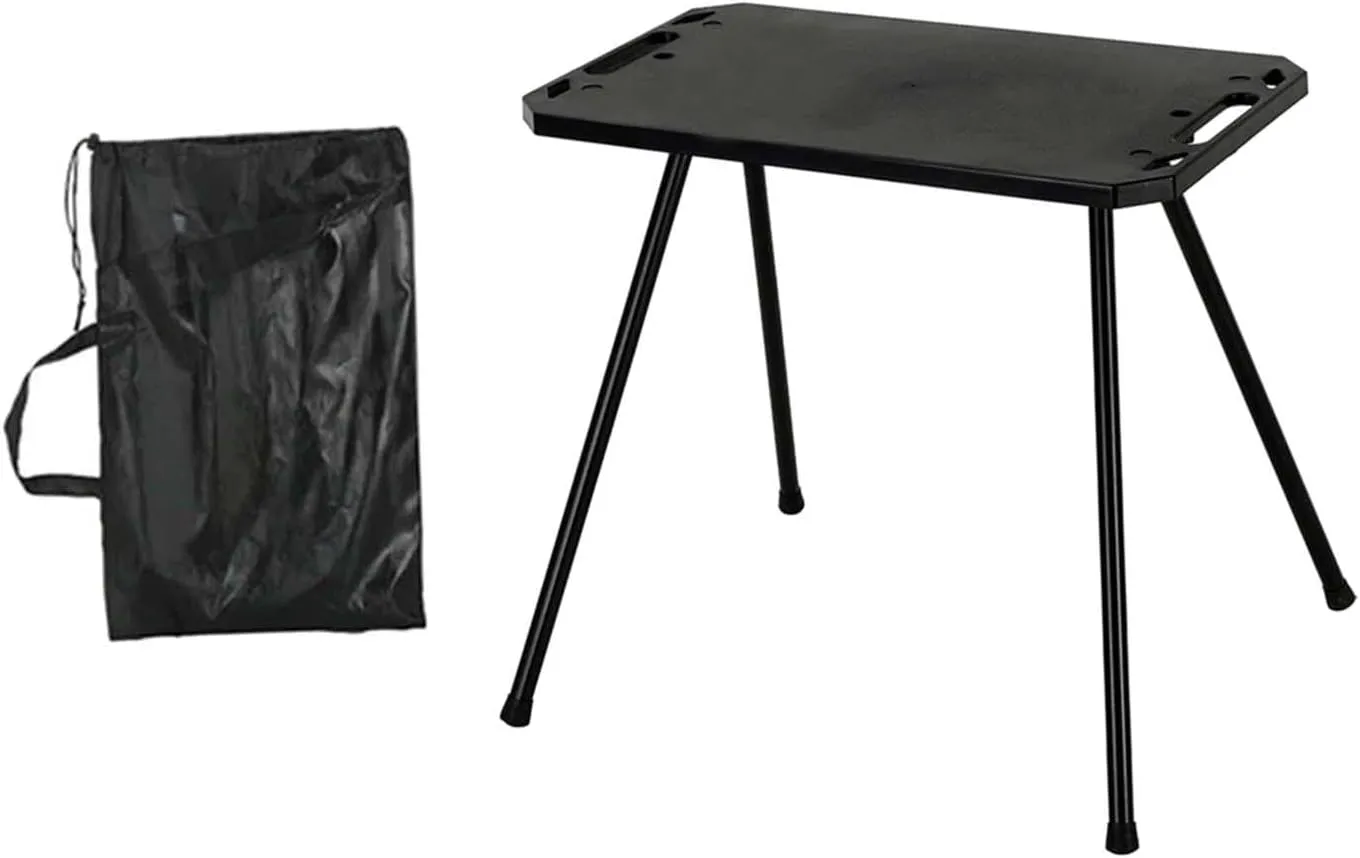 Foldable Camping Table Compact Stand Multipurpose Portable Picnic Cooking Desk with Carry Bag for BBQ Outdoor Cooking Fishing, Without Light Holder