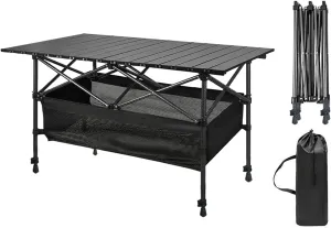 Foldable Camping Table, Portable Aluminum Folding Camp Table That Fold Up Lightweight, Grill Beach Table for Outdoor, Backyard, BBQ, Party, Patio, Picnic