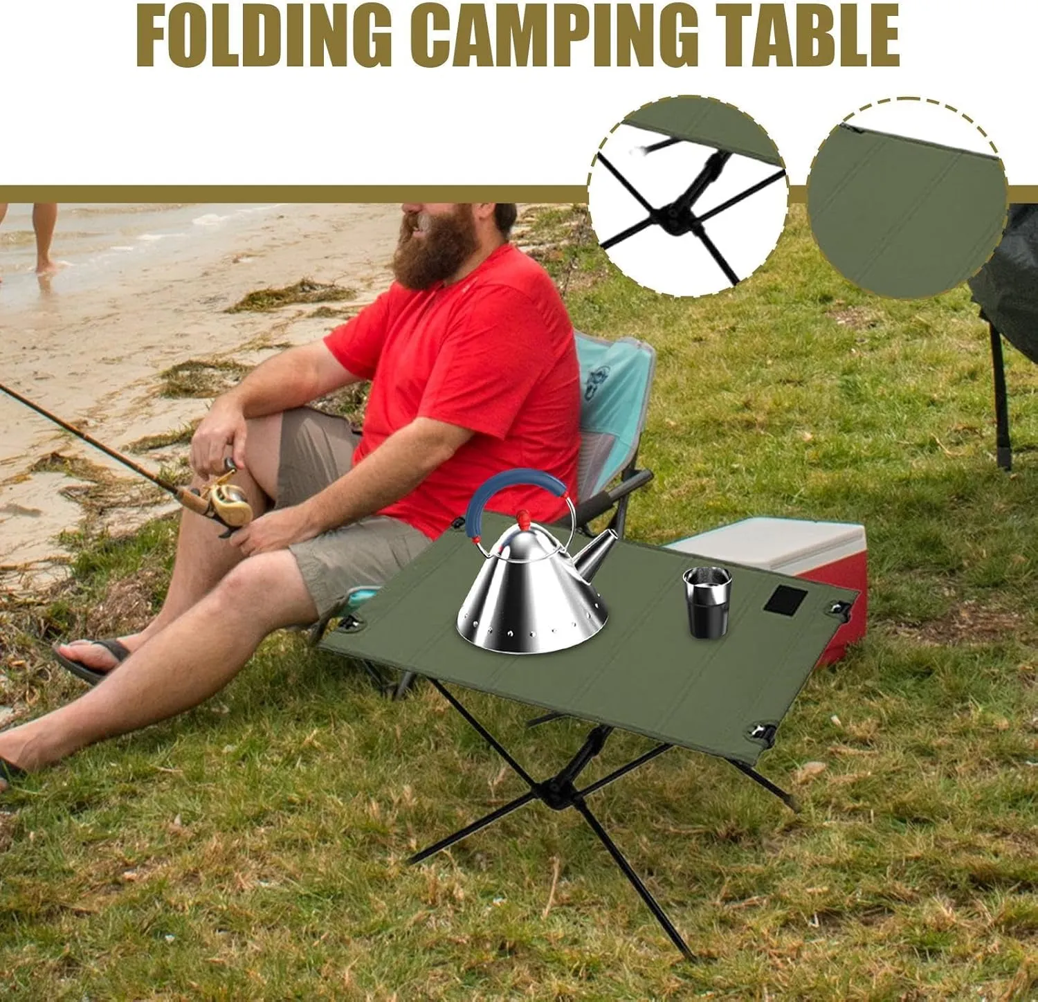 Foldable Camping Table | Small Backpacking Table,Outdoor Camping Furniture for Fishing Picnic Beach, Backpacking Accessories