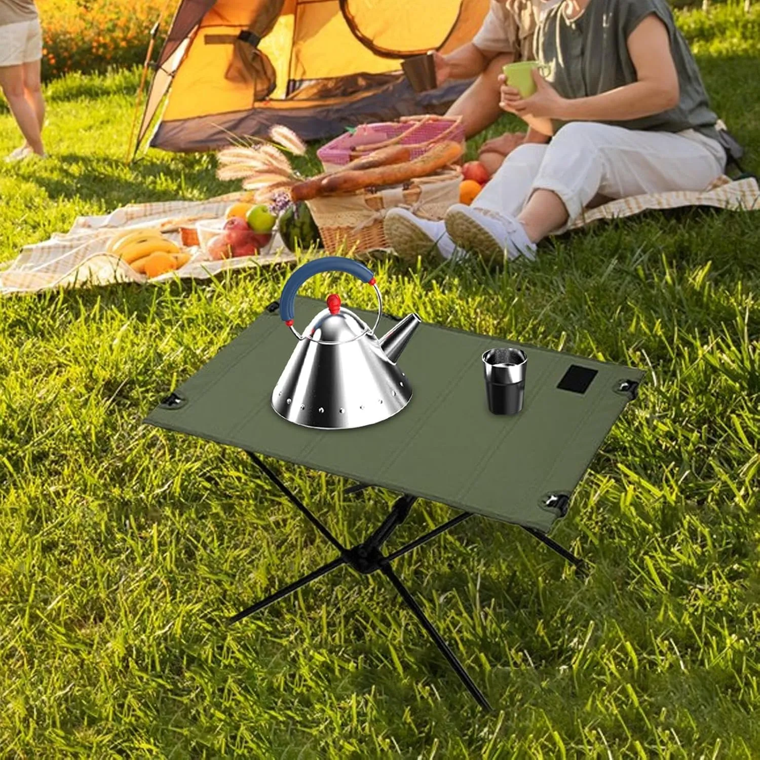 Foldable Camping Table | Small Backpacking Table,Outdoor Camping Furniture for Fishing Picnic Beach, Backpacking Accessories