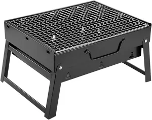 Foldable Charcoal BBQ Grill, Mini Portable Tabletop Barbecue for Garden, Picnic, Camping, Tailgating, and Small Fire Pit, 432922cm(35 * 27 * 20cm)