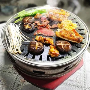 Foldable Home BBQ Grill, Portable Stainless Steel, Non-Stick Charcoal Multifunctional Grate, Outdoor Indoor, Camping