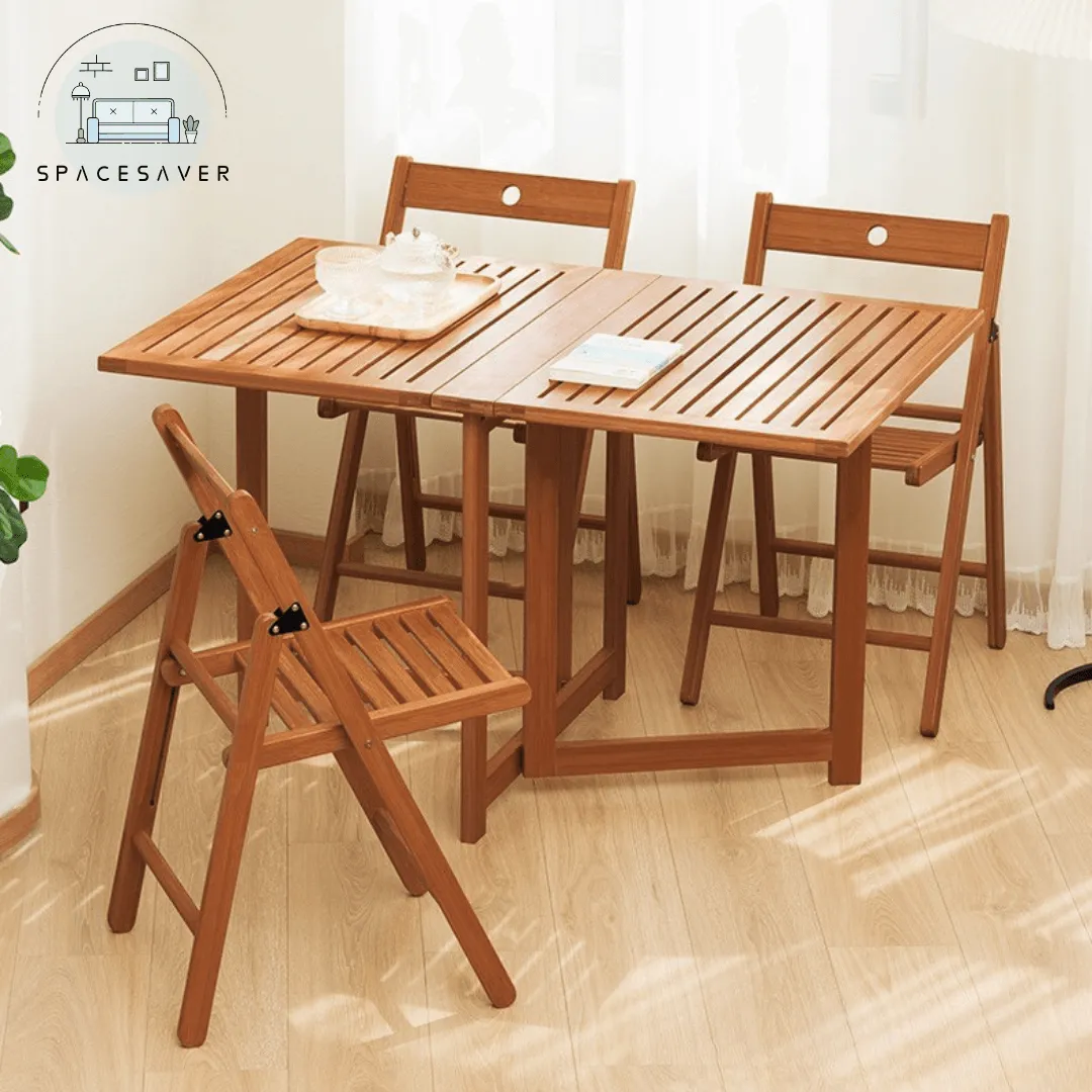 Foldable household dining tables and chairs/Portable and Economical Small Table for Small Apartments (Suitable for Living & Dining Rooms)