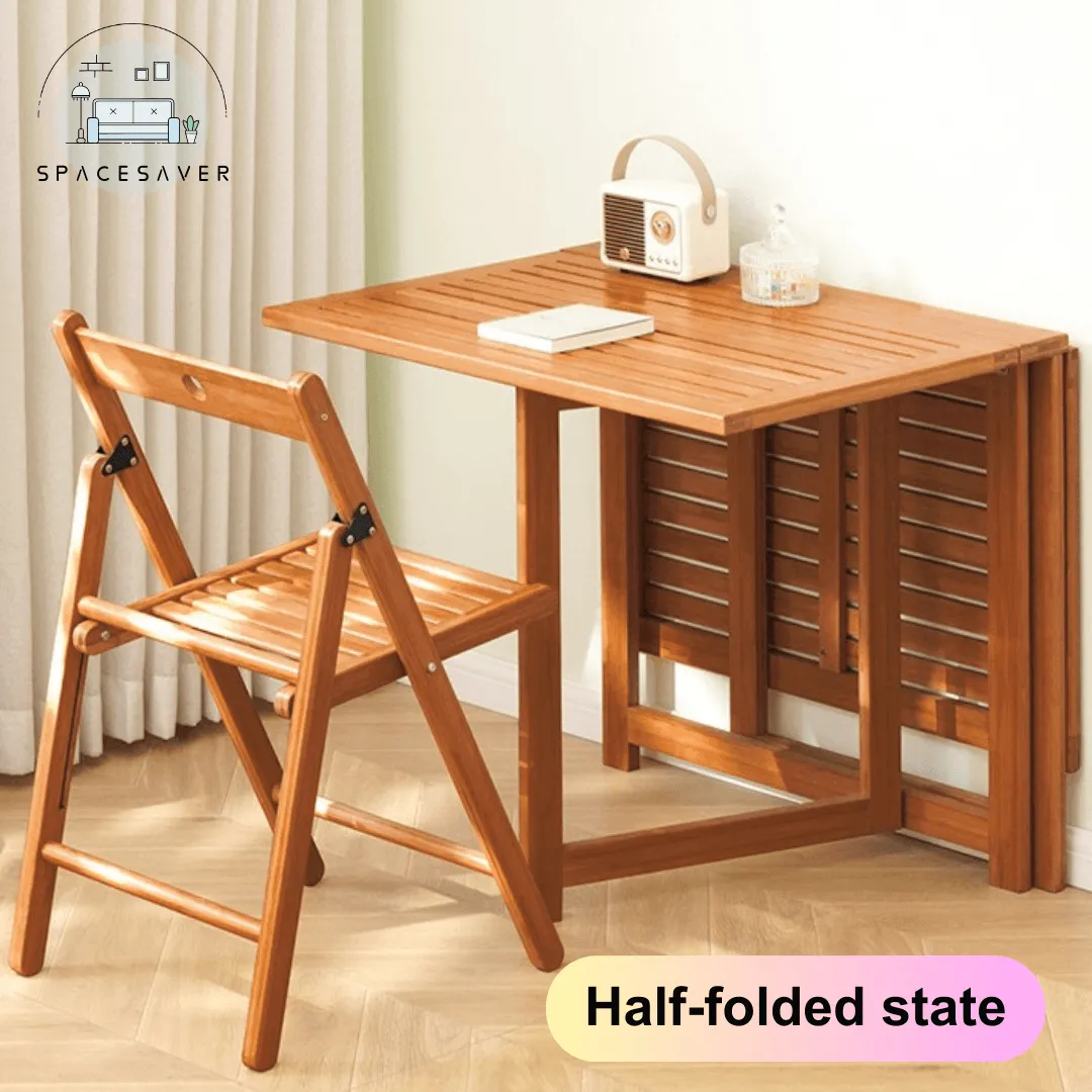 Foldable household dining tables and chairs/Portable and Economical Small Table for Small Apartments (Suitable for Living & Dining Rooms)