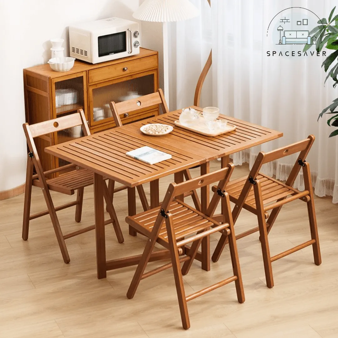 Foldable household dining tables and chairs/Portable and Economical Small Table for Small Apartments (Suitable for Living & Dining Rooms)