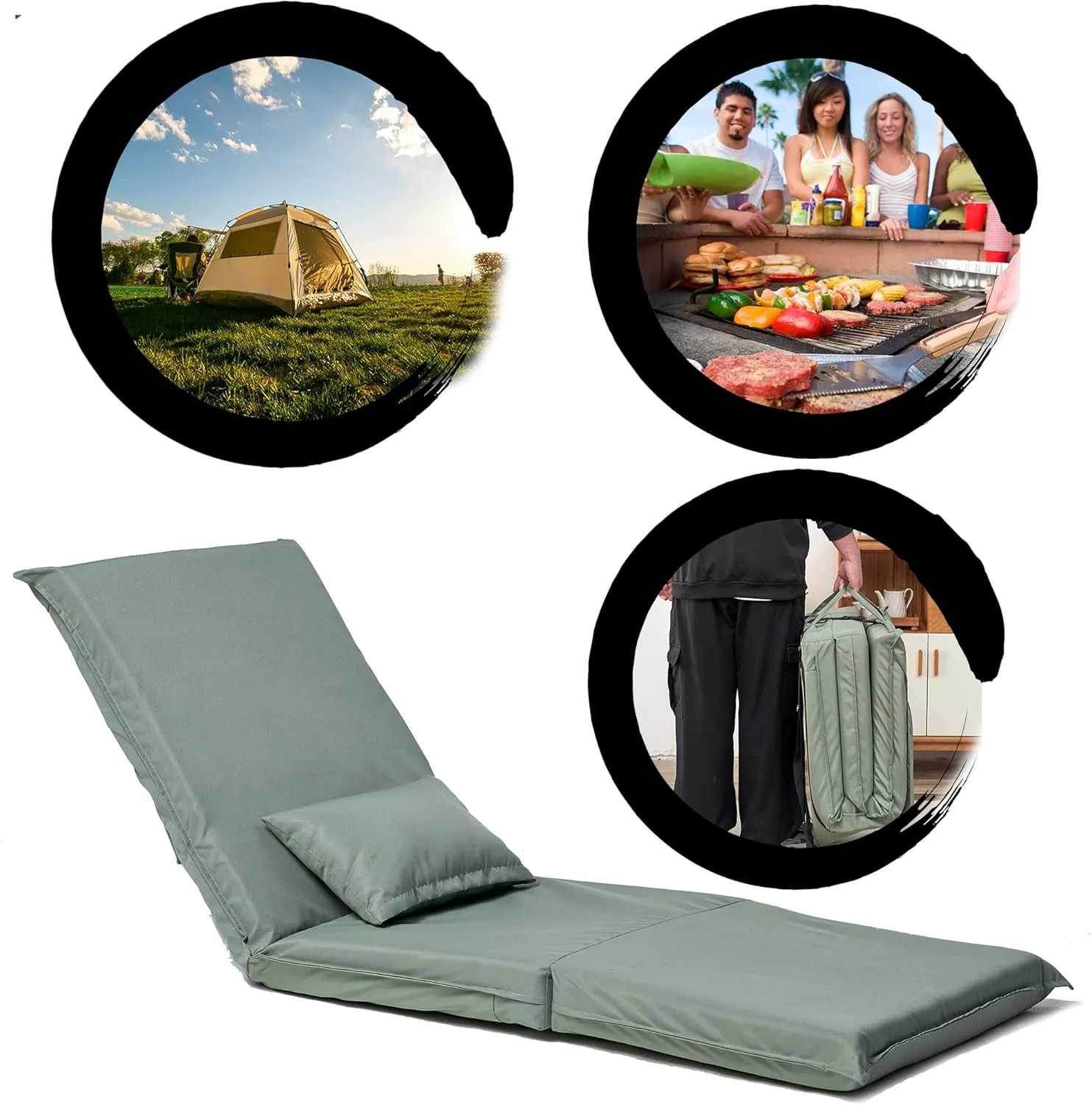 Foldable Portable Chair for Outdoor Travel, Picnic, BBQ,Camping Folding Adults with Carry Bag,Portable Chair for Outdoor Travel, Fourteen Position Adjustable Recliner
