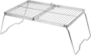 Folding Camping Grill,Portable 304 Stainless Steel Camping Grates BBQ Grill for Outdoor Cooking Hiking Picnics