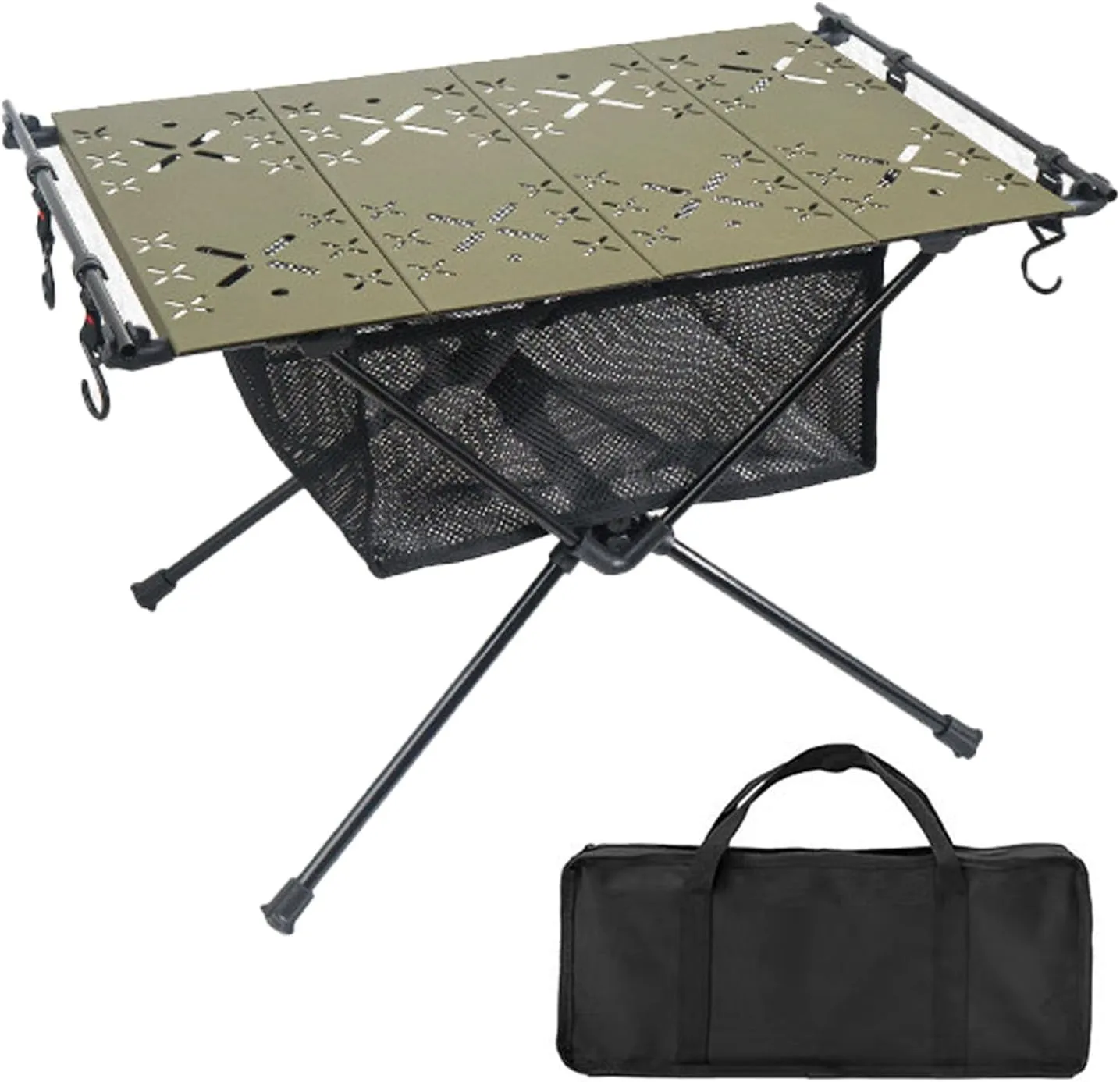 Folding Camping Table Aluminum Alloy Folding Table with Carry Bag,High Stability 20kg Load Capacity Ultralight Camping Side Table for Hiking, Beach, Picnic