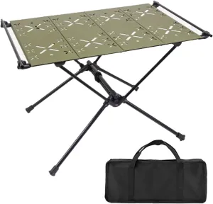 Folding Camping Table Aluminum Alloy Folding Table with Carry Bag,High Stability 20kg Load Capacity Ultralight Camping Side Table for Hiking, Beach, Picnic