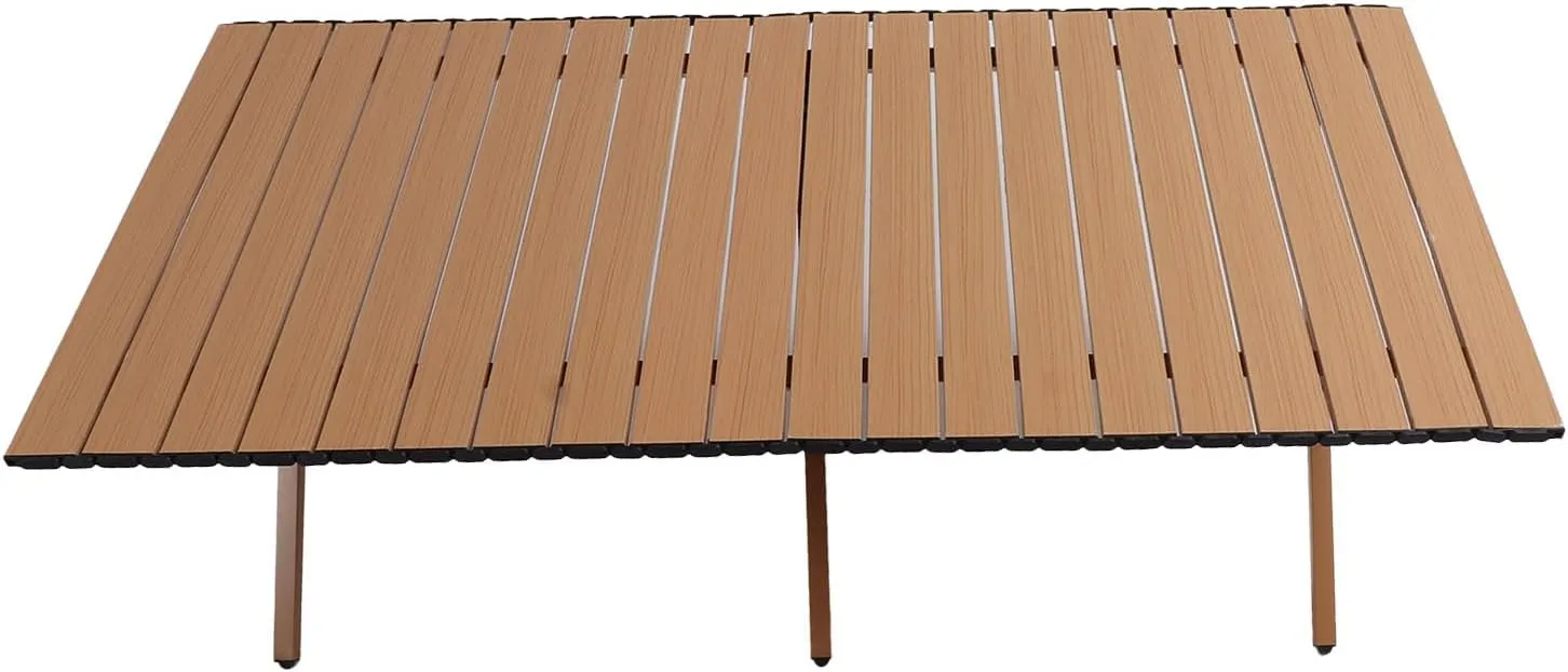 Folding Camping Table Compact Lightweight Roll up Table with Adjustable Legs Portable Picnic Table with Carry Bag for Outdoor Travel Backyards BBQ