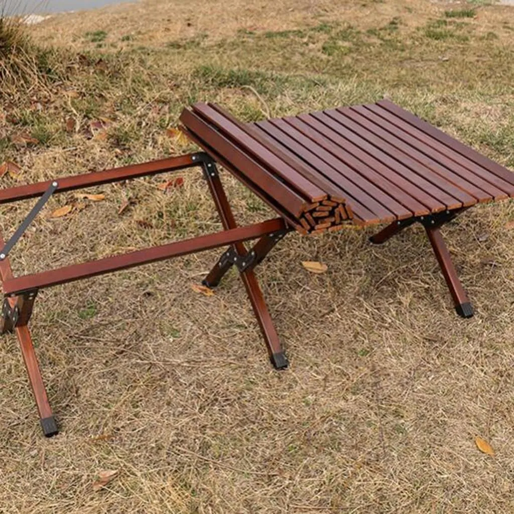 Folding Camping Table Lightweight Aluminum Roll-up Table Camping Outdoor Picnic Table