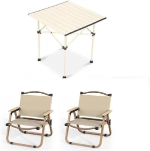 Folding Camping Table Outdoor Portable Aluminum Roll-up Table Carrying Bag for Camping Backpacking Picnic BBQ Party,Camping Tables and Chairs