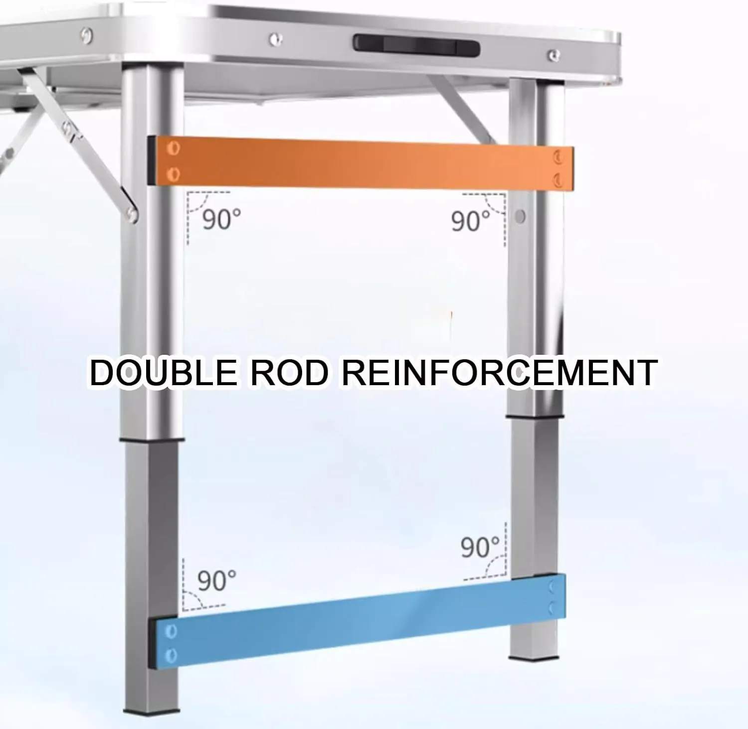 Folding Camping Table Portable Adjustable Height Aluminum Folding Beach Table for Indoor Outdoor Picnic Backyard(Gray,120 * 60cm)