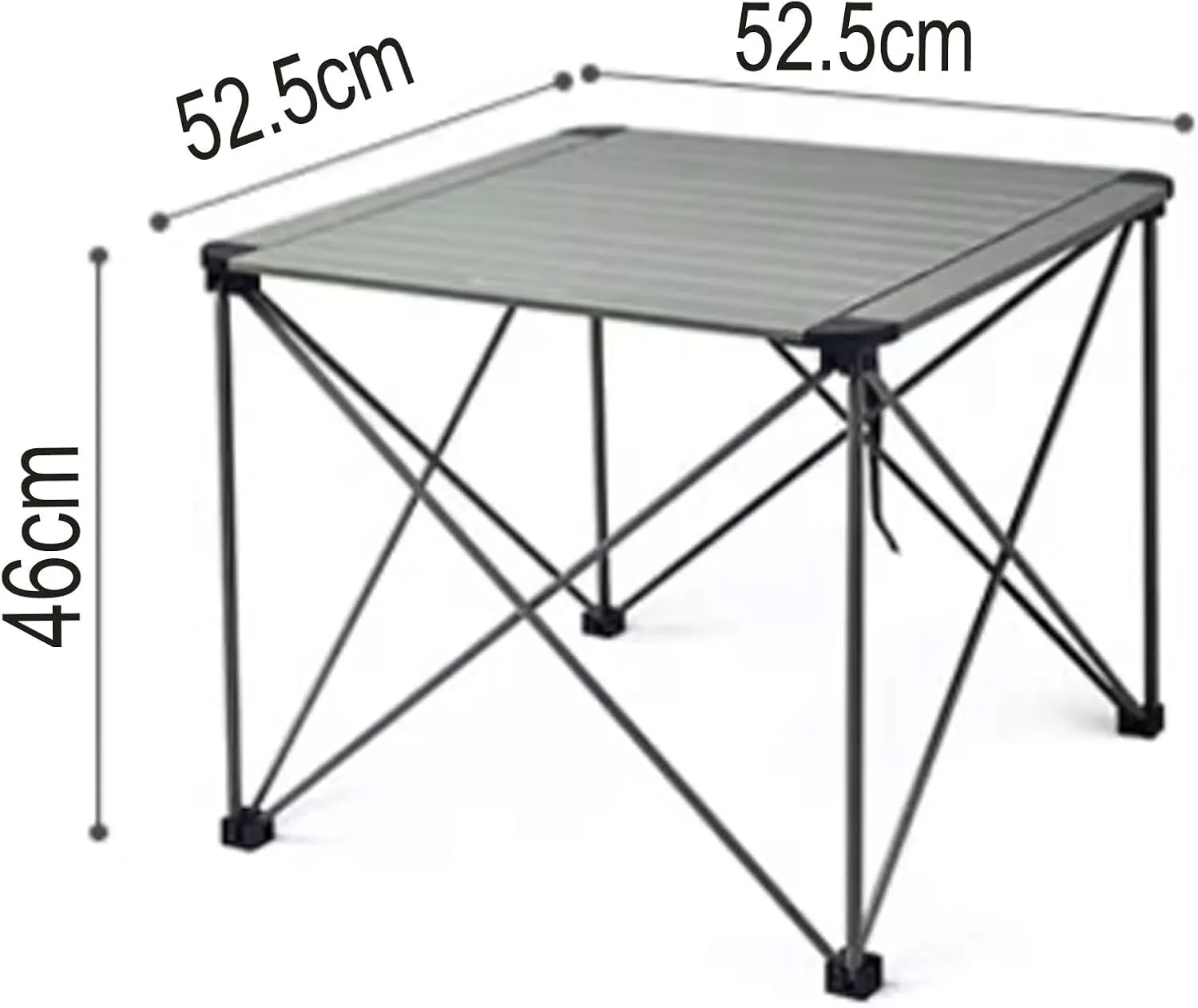 Folding Camping Table Portable Foldable for Storage with Storage Bag Small Foldable Table Aluminum Fold Up Camp Dining Table Load Capacity 100kg(Gray,52.5 * 52.5 * 46CM)