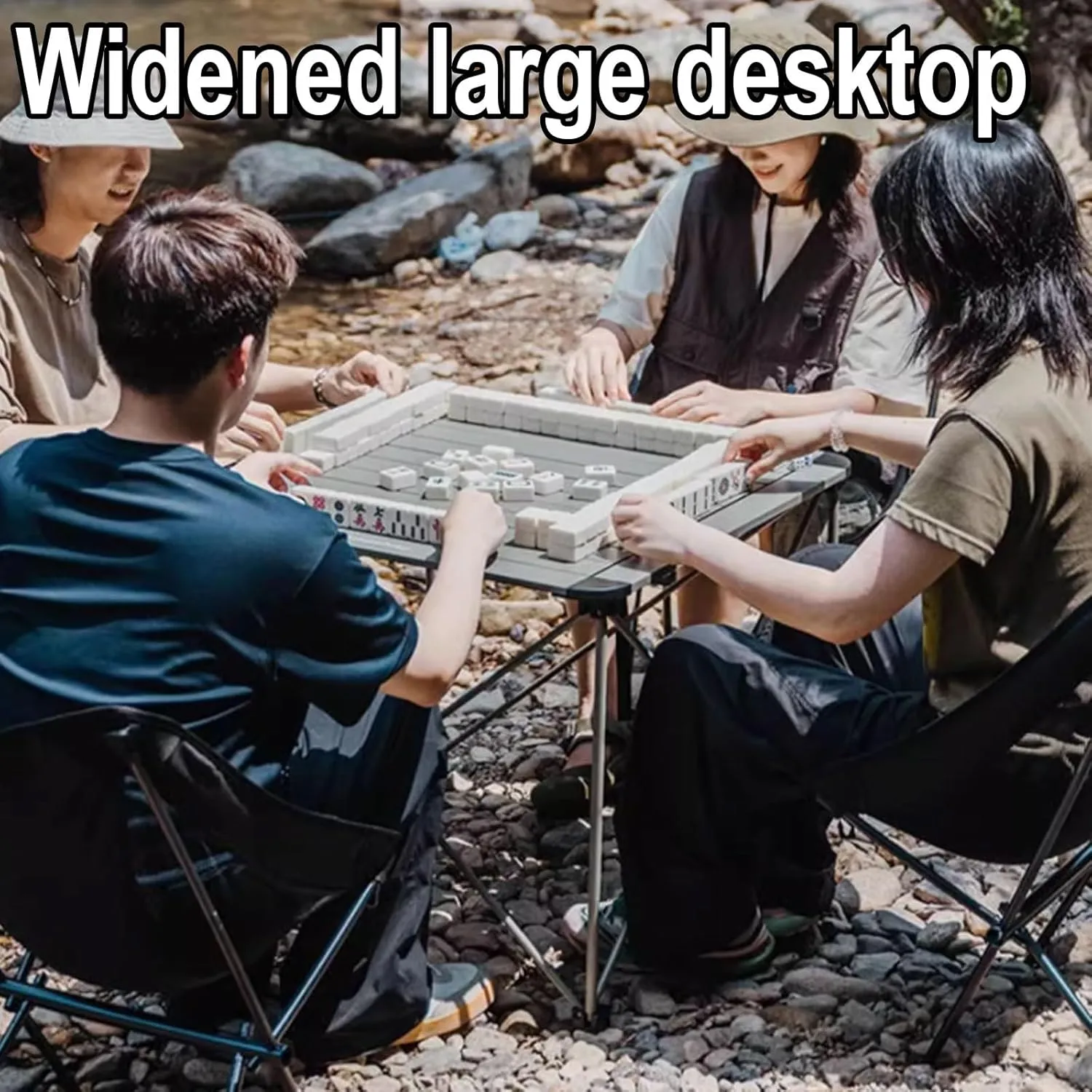Folding Camping Table Portable Foldable for Storage with Storage Bag Small Foldable Table Aluminum Fold Up Camp Dining Table Load Capacity 100kg(Gray,52.5 * 52.5 * 46CM)