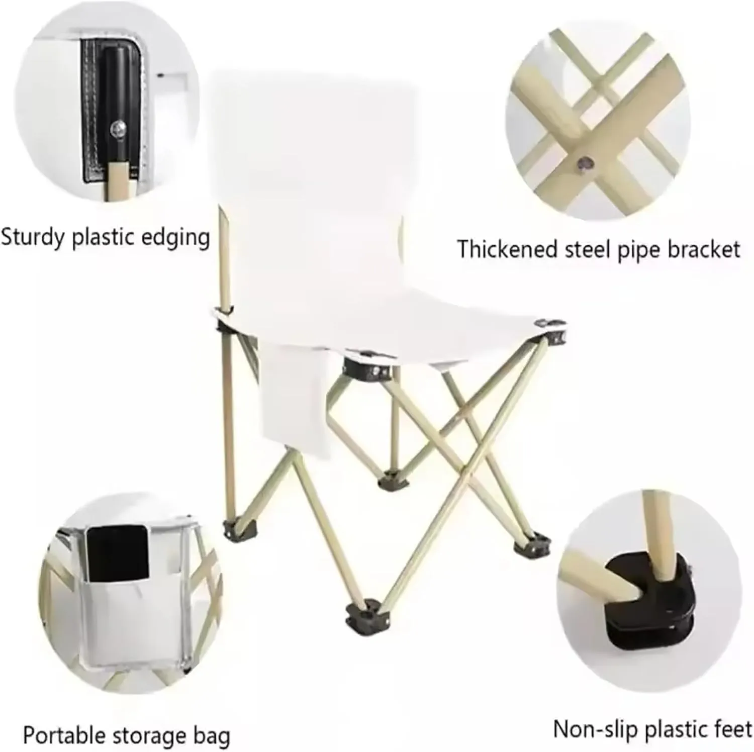 Folding Camping Table, Portable Roll Up Design for Compact Storage, Picnic Table with 6 Camp Chairs, Ideal for 4-6 Person in Garden Outdoor BBQ Backyard,Black