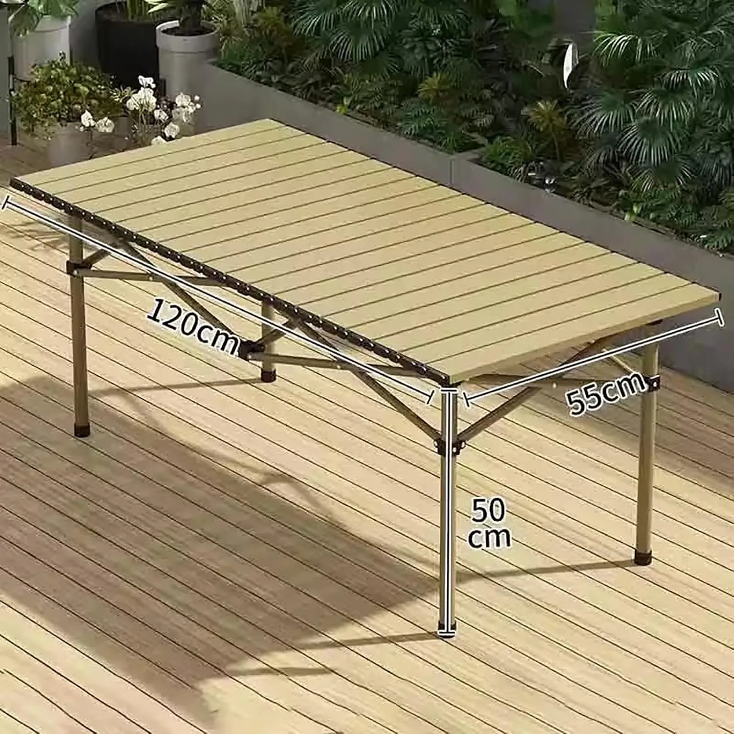 Folding Camping Table, Portable Roll Up Design for Compact Storage, Picnic Table with 6 Camp Chairs, Ideal for 4-6 Person in Garden Outdoor BBQ Backyard,Black
