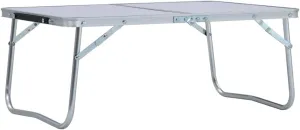 Folding Camping Table White Aluminium 23.6x15.7
