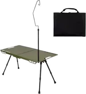 Folding Camping Table,Folding Picnic Cooking Desk | Portable Height Adjustable Picnic Table with Light Holder for RV Tailgating Garden Barbecue Beach Backyard Balcony Patio