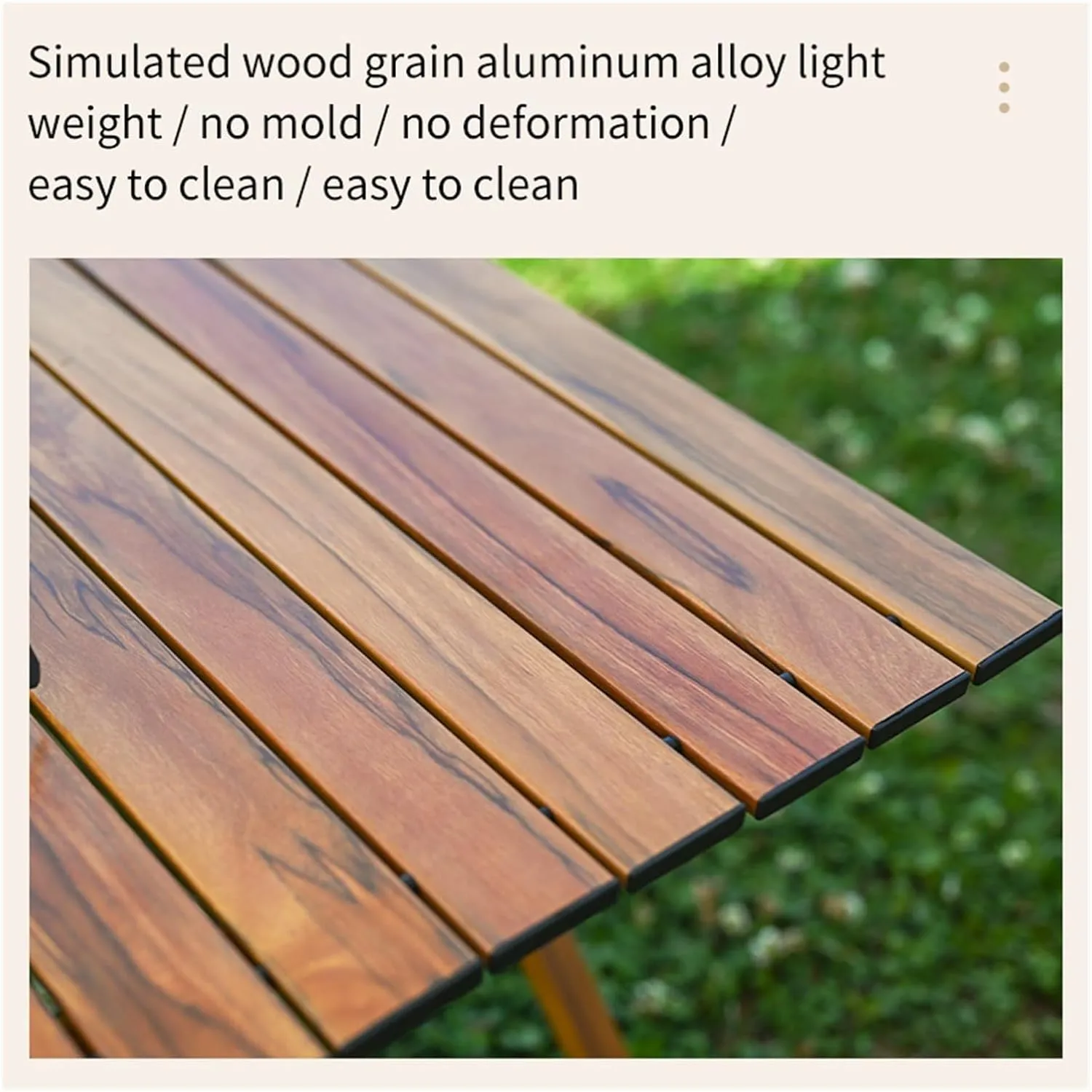 Folding Dining Table Aluminum Camping Picnic Egg Roll Camping air Outdoor Folding Table Portable (Color : Green-M)