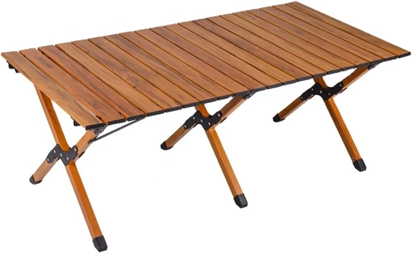 Folding Dining Table Aluminum Camping Picnic Egg Roll Camping air Outdoor Folding Table Portable (Color : Green-M)