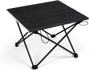 Folding Dining Table Foldable Folding Camping Hiking Desk Traveling Outdoor Fur Table Aluminum Alloy Portable Table Outdoor Fur (Color : Black39.5x35x31.5cm)