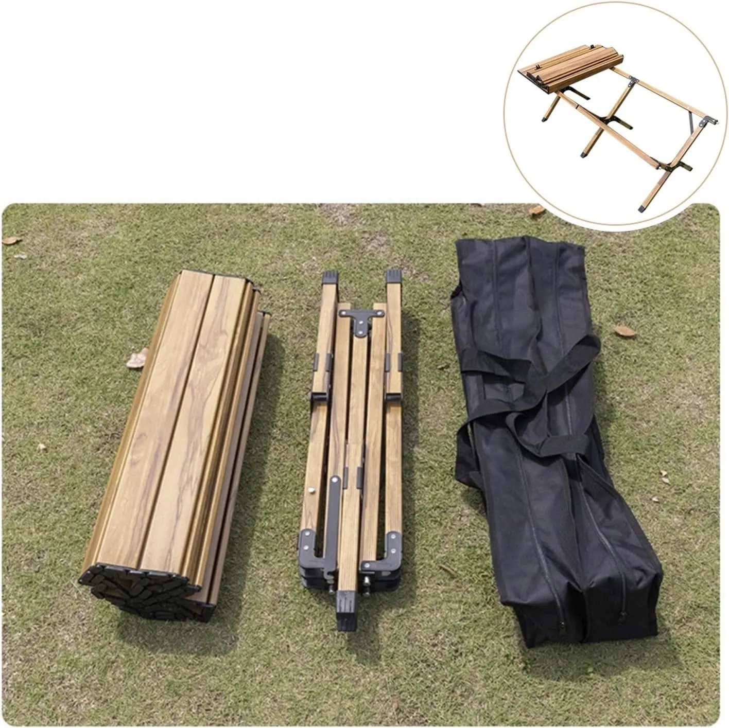 Folding Dining Table Outdoor Roll-Up Table with Storage Bag Tourist Folding Table for Picnic BBQ Foldable Camping Table Aluminum Alloy (Color : 87x60cm)