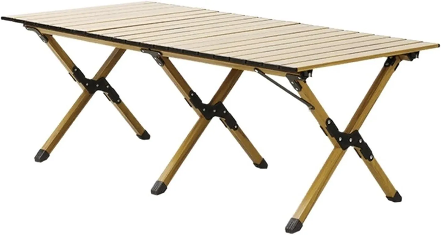 Folding Dining Table Outdoor Roll-Up Table with Storage Bag Tourist Folding Table for Picnic BBQ Foldable Camping Table Aluminum Alloy (Color : 87x60cm)
