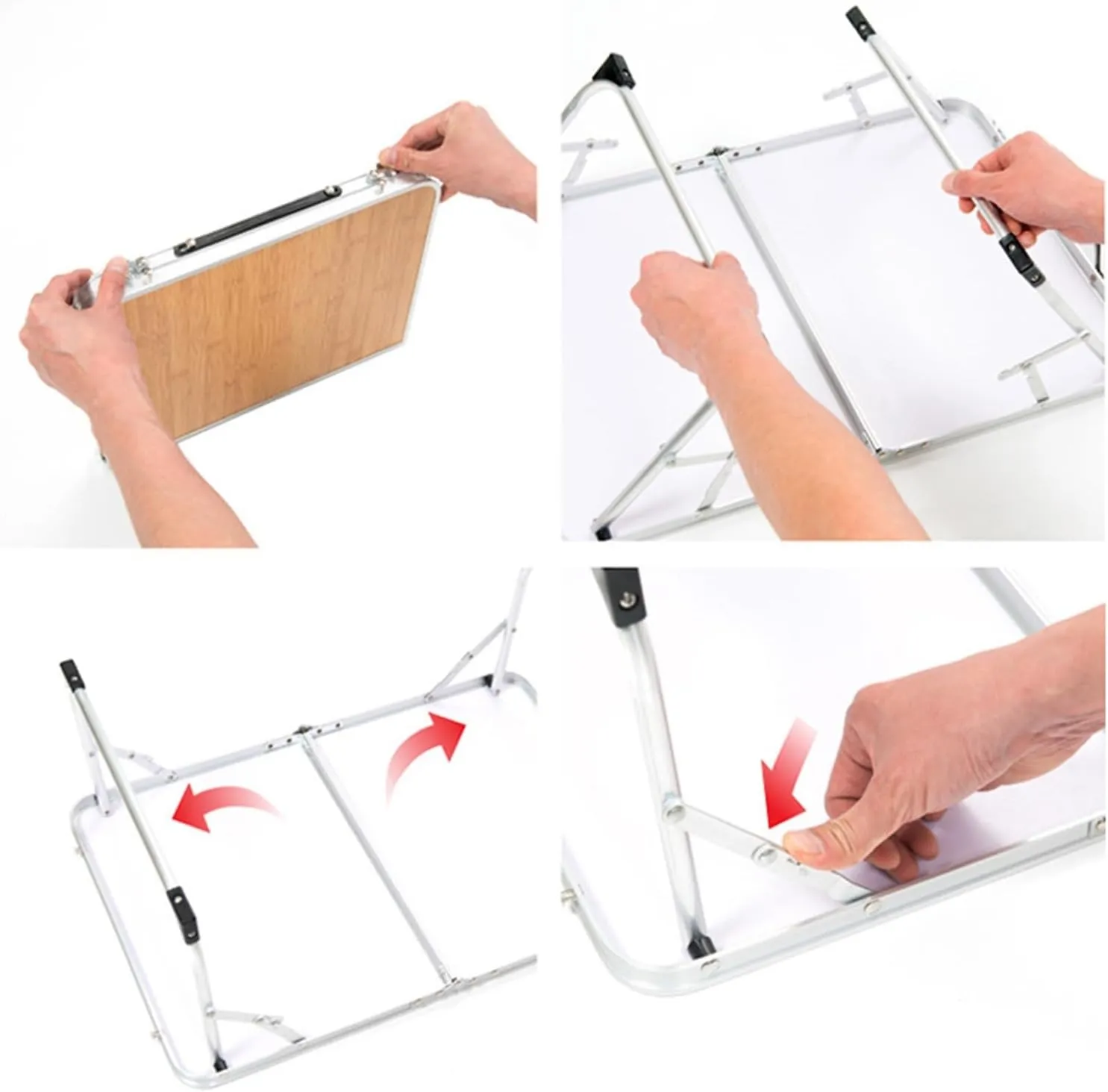 Folding Dining Table Outdoor Travelling Bea Picnic Fishing Garden Camping Folding Table Lightweight Portable Aluminum Desk with Carry Bag