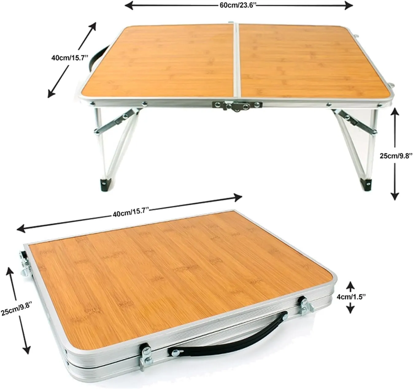 Folding Dining Table Outdoor Travelling Bea Picnic Fishing Garden Camping Folding Table Lightweight Portable Aluminum Desk with Carry Bag