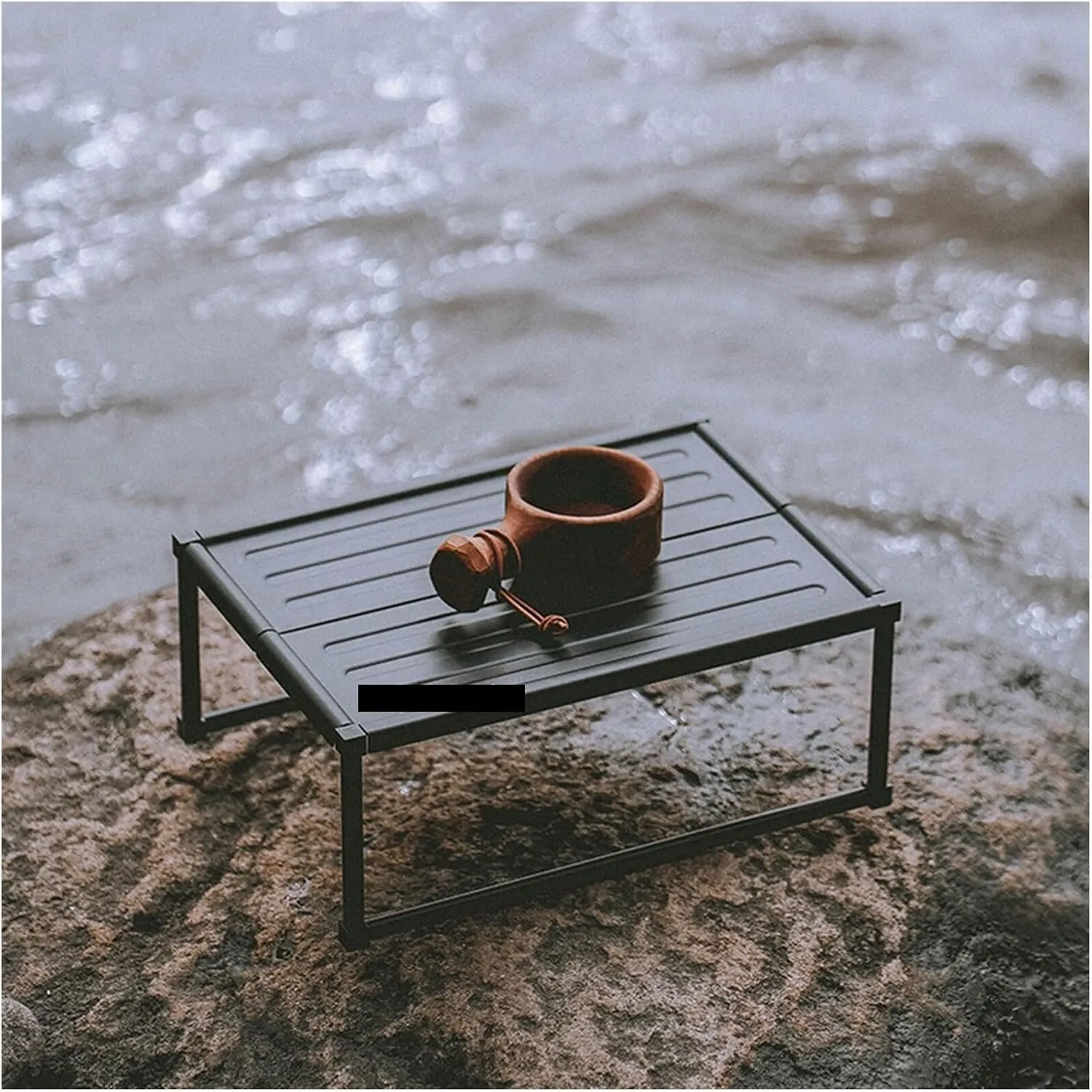 Folding Dining Table Ultra Light Folding Desk Black Portable Foldable Table Camping Outdoor Fur Computer Bed Tables Picnic Aluminium Alloy (Color : 420x385x205mm)