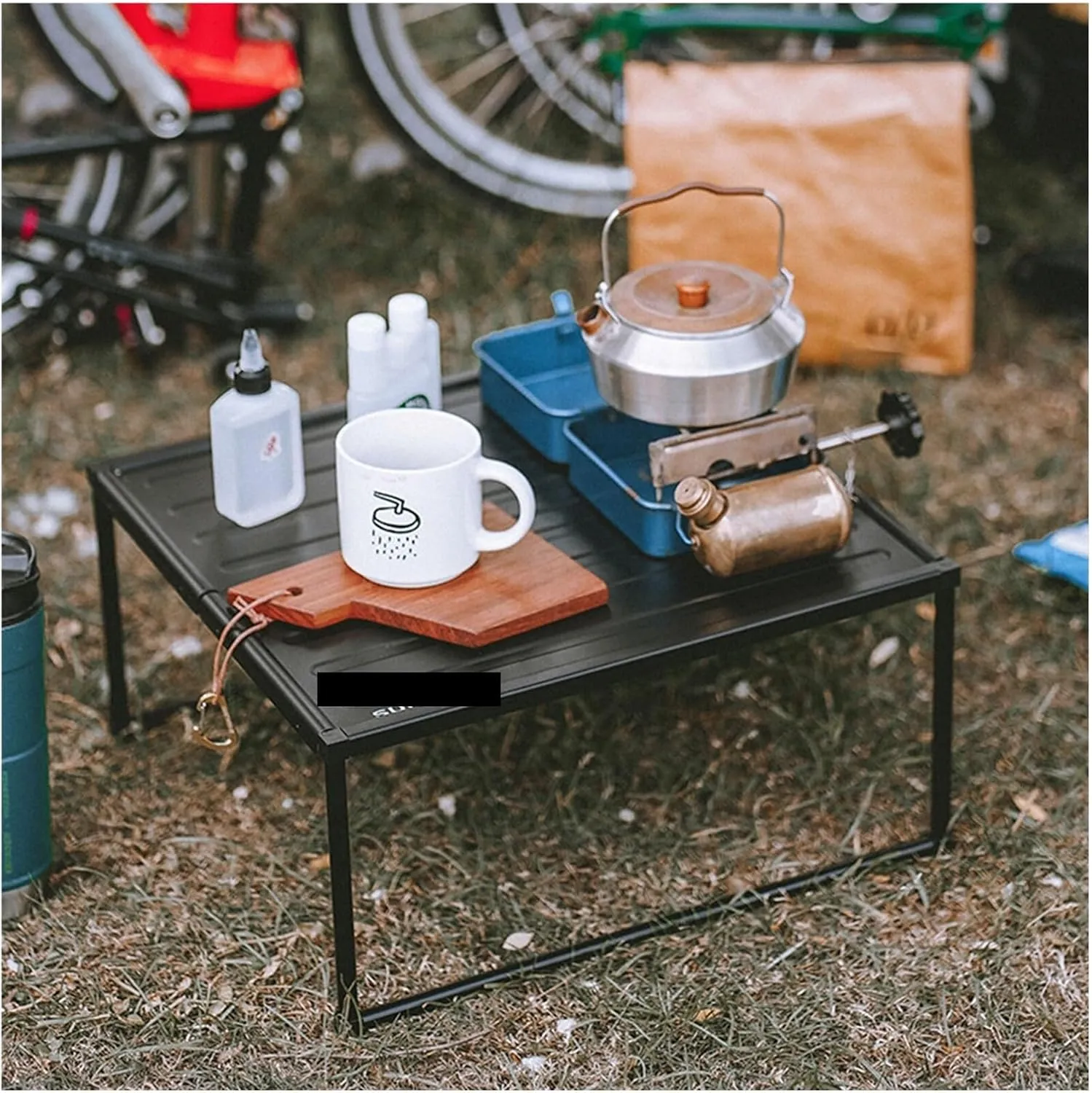 Folding Dining Table Ultra Light Folding Desk Black Portable Foldable Table Camping Outdoor Fur Computer Bed Tables Picnic Aluminium Alloy (Color : 420x385x205mm)
