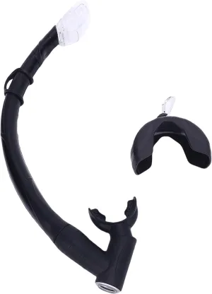 Folding Freediving Snorkel Tube, Large Calibre 2 in 1 Silicone Roll Up Snorkel for Freediving