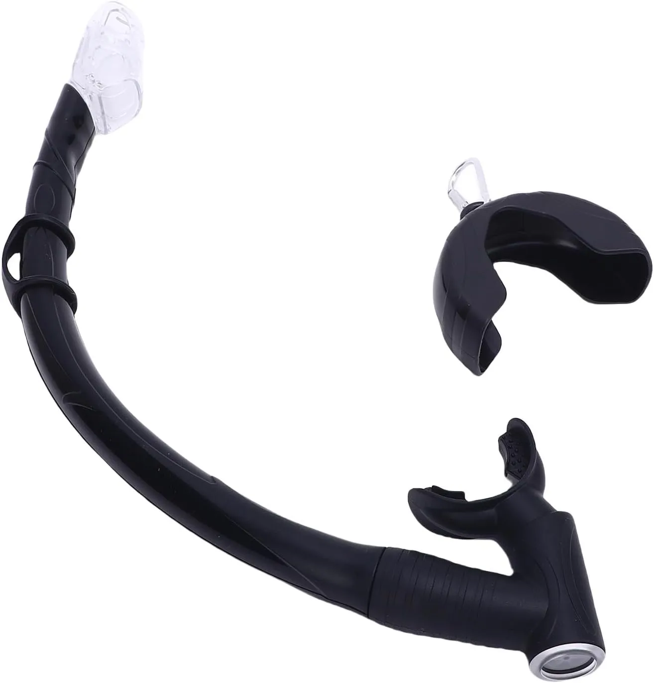 Folding Freediving Snorkel Tube, Large Calibre 2 in 1 Silicone Roll Up Snorkel for Freediving