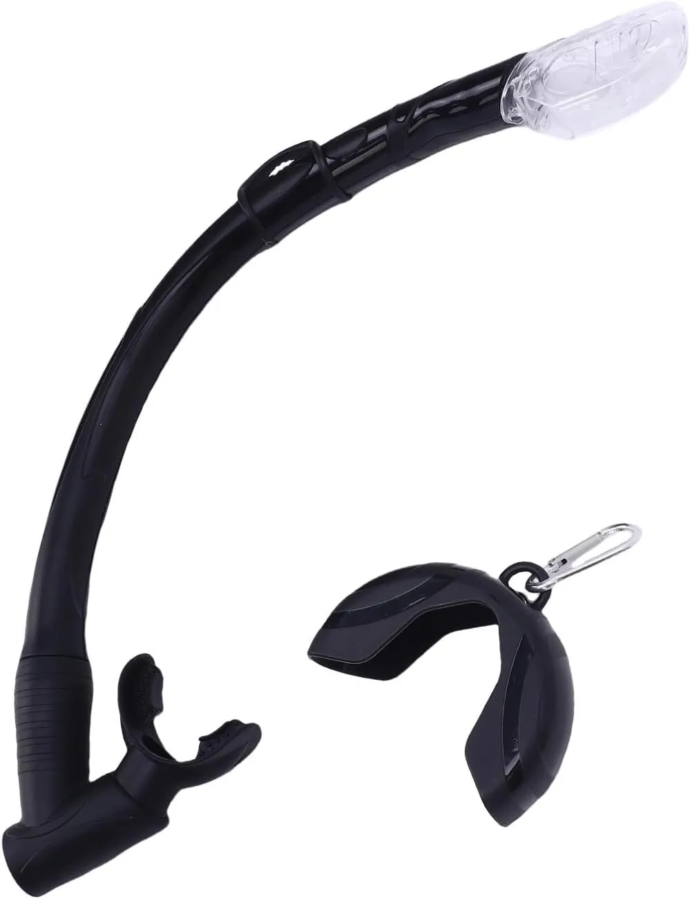 Folding Freediving Snorkel Tube, Large Calibre 2 in 1 Silicone Roll Up Snorkel for Freediving