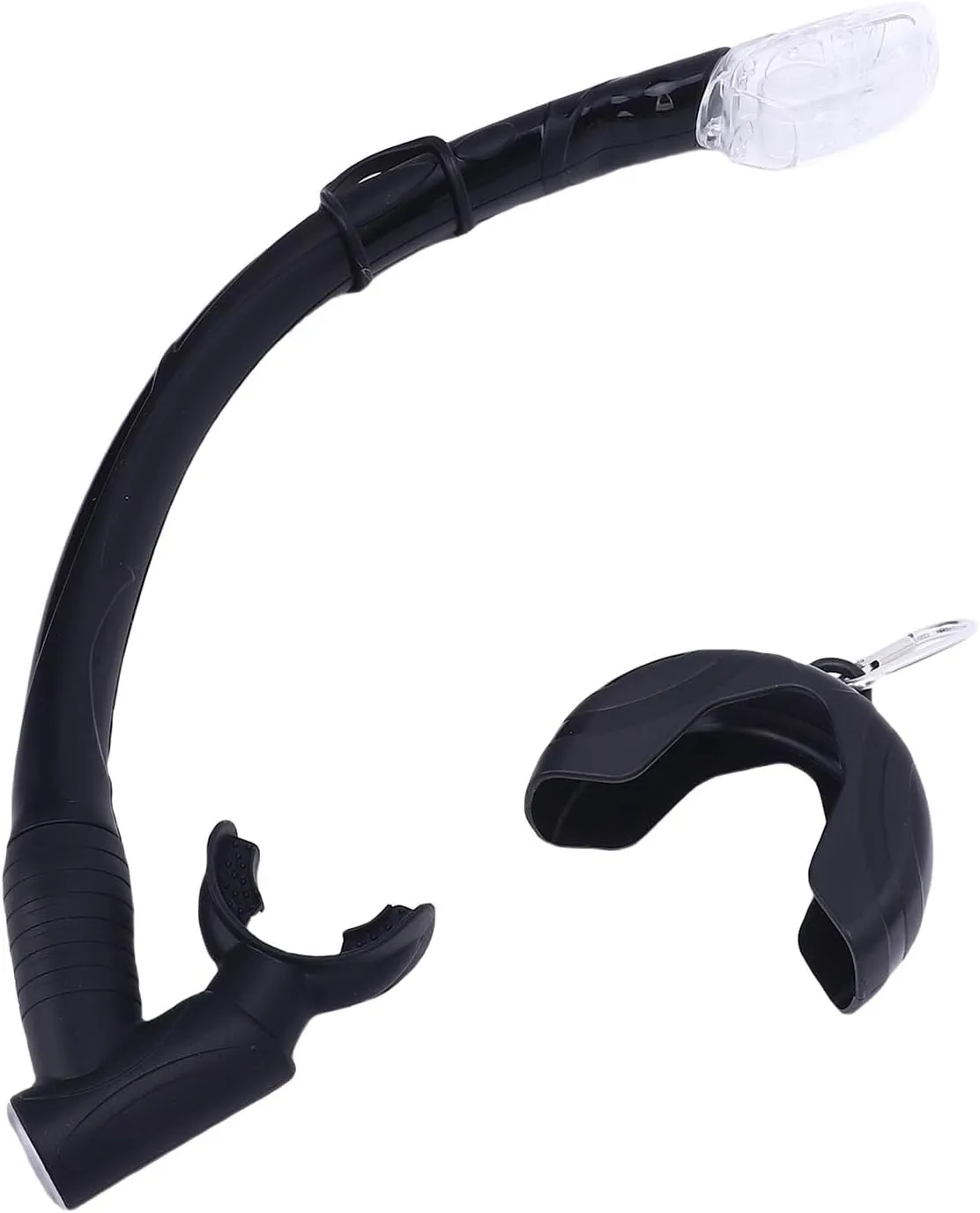 Folding Freediving Snorkel Tube, Large Calibre 2 in 1 Silicone Roll Up Snorkel for Freediving