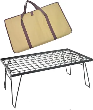 Folding Grill Table Portable Camping Multifunctional Barbecue for Outside Adjustable Height with Desktop Bag Lightweight Outdoor Picnic BBQ