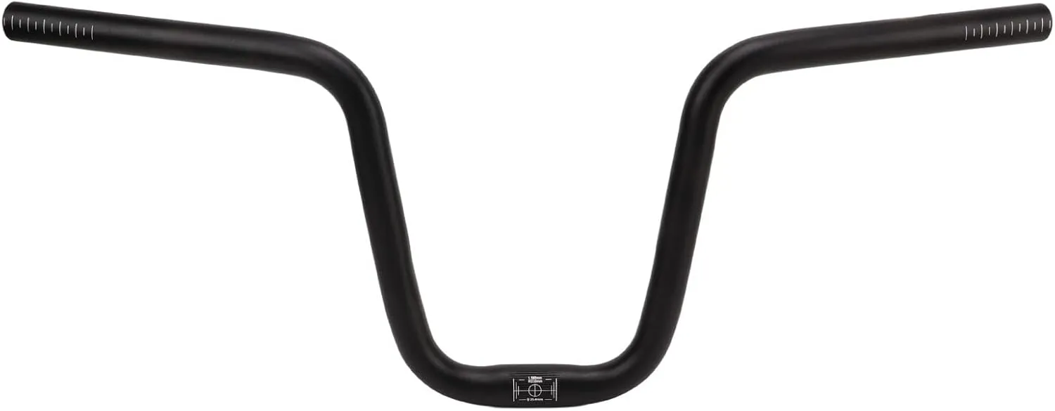 Folding Handlebar, 25.4 * 580mm Extra Long Handlebar Heighten Aluminum Alloy Folding (210mm / 8.3in Height)