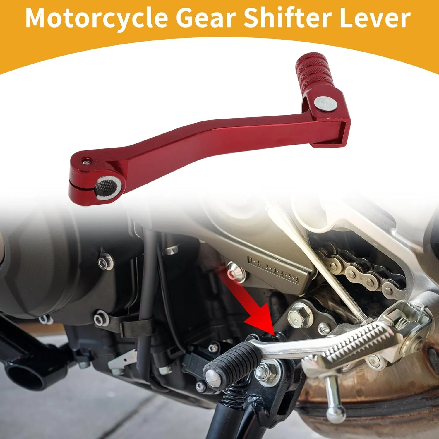 Folding Motorcycle Gear Shifter Lever for Apollo BBR Aluminum Alloy Pedal Shift Lever Arm Red