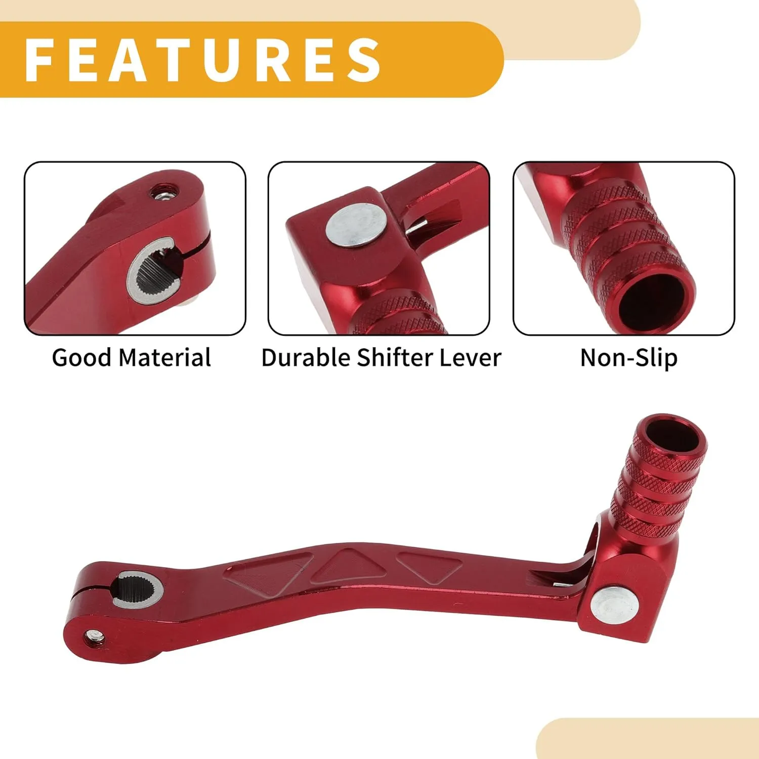 Folding Motorcycle Gear Shifter Lever for Apollo BBR Aluminum Alloy Pedal Shift Lever Arm Red