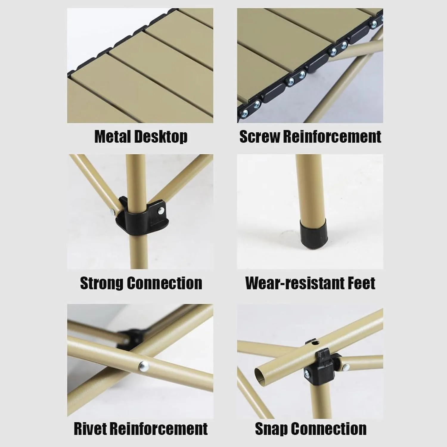 Folding Outdoor Picnic Tables & airs for Hiking Party RV Travelling, Portable Carbon Steel Roll-up Table Collapsible Camping air Lawn air, Easy to Assemble