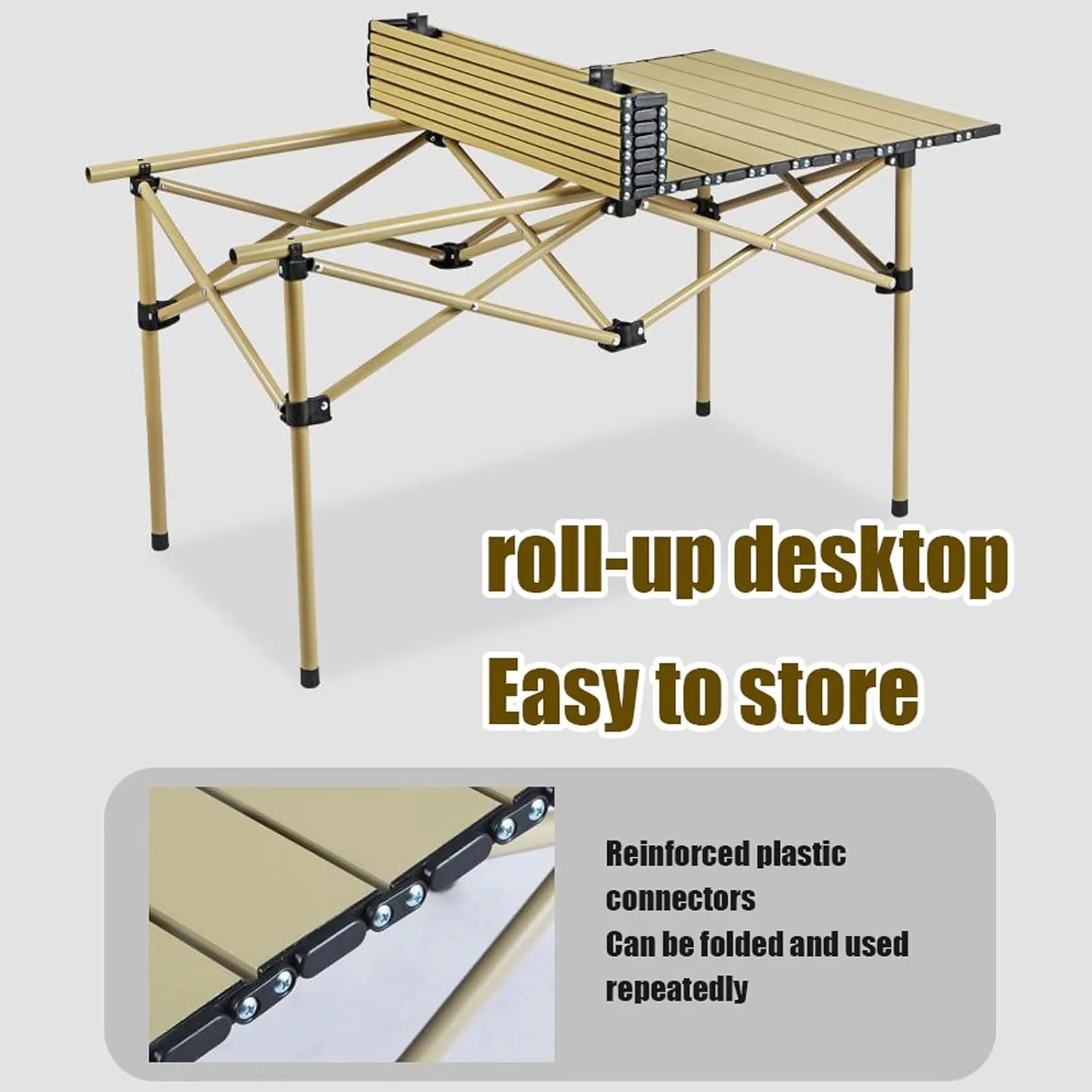 Folding Outdoor Picnic Tables & airs for Hiking Party RV Travelling, Portable Carbon Steel Roll-up Table Collapsible Camping air Lawn air, Easy to Assemble