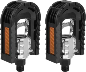 Folding Pedals, Metal, Anti-Slip, Saw Shaped Design, Aluminum Alloy, Black, 1 Pair for Mountain, Road, Folding Bikes