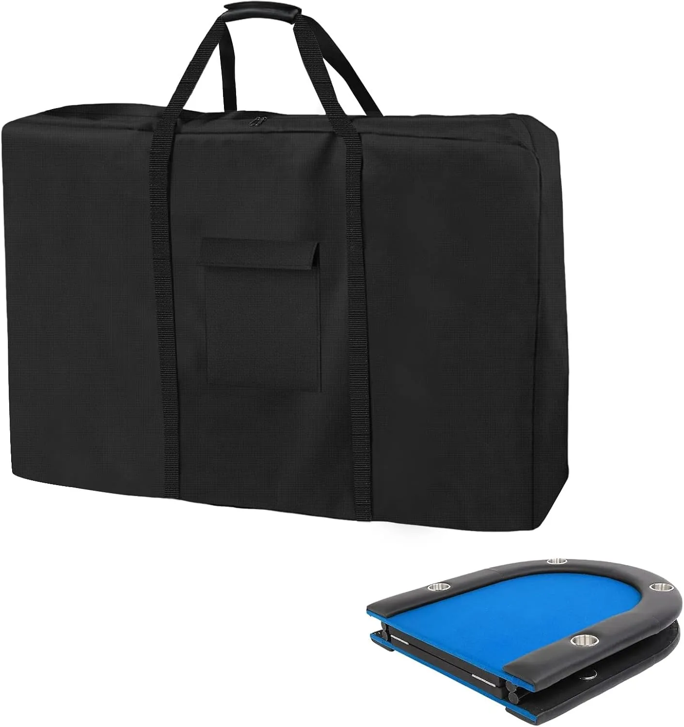 Folding Poker Table Bag for 84" Oval Poker Table 600D Waterproof Storage Cover with Large Capacity for Folding Picnic Bench Storage Black