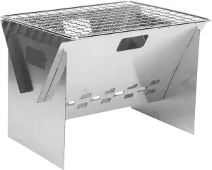 Folding Stainless Steel Mini BBQ Grill for Outdoor Cooking Camping,Portable Detachable Barbecue Grill for 1-2 People