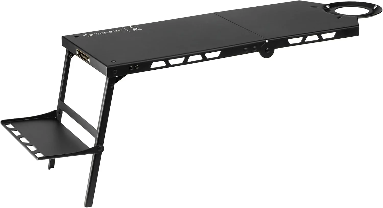 Folding Stove Table, Aluminium Alloy Stove Extend Table for Camping, Lightweight Stove Accessory, Easy Carry, Black