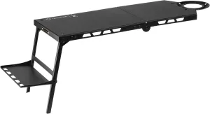 Folding Stove Table, Aluminium Alloy Stove Extend Table for Camping, Lightweight Stove Accessory, Easy Carry, Black