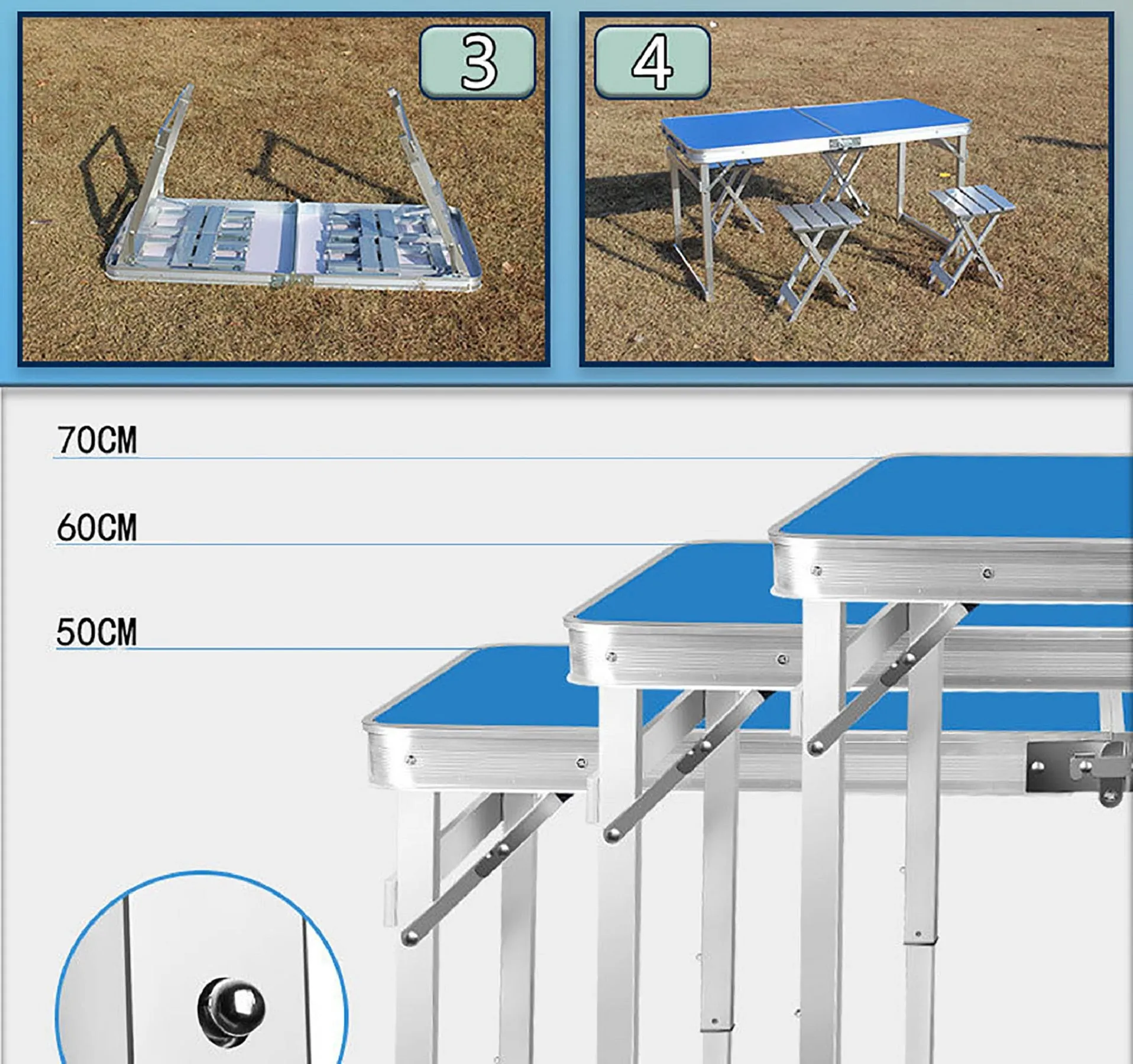 Folding table 4 Aluminum chairs