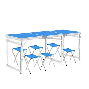 Folding table 6 Aluminum chairs